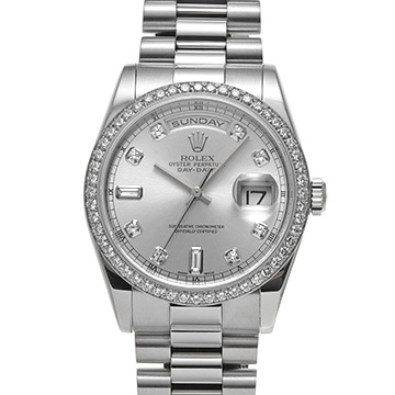 ロレックス デイデイト 118346A シルバー/ダイヤモンド メンズ 時計 【中古】【wristwatch】
