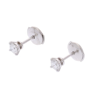 カルティエ ソリティア ピアス シルバー K18ホワイトゴールド WG レディース ジュエリー 【中古】【jewelry】