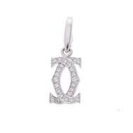 カルティエ 2Cチャーム シルバー K18ホワイトゴールド WG レディース ジュエリー 【中古】【jewelry】