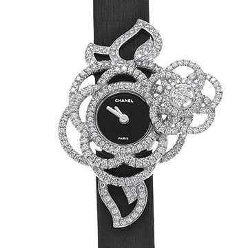 シャネル カメリア J3755 ブラック レディース 時計 【中古】【wristwatch】