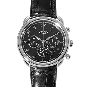 エルメス アルソー クロノグラフ AR4.910 ブラック メンズ 時計 【中古】【wristwatch】