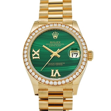 ロレックス デイトジャスト 31 278288RBR マラカイト/ダイヤモンド ユニセックス 時計 【中古】【wristwatch】
