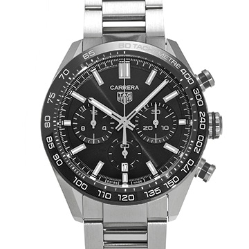 タグ ホイヤー カレラ キャリバーホイヤー02 スポーツ クロノグラフ CBN2A1B.BA0643 ブラック メンズ 時計 【中古】【wristwatch】