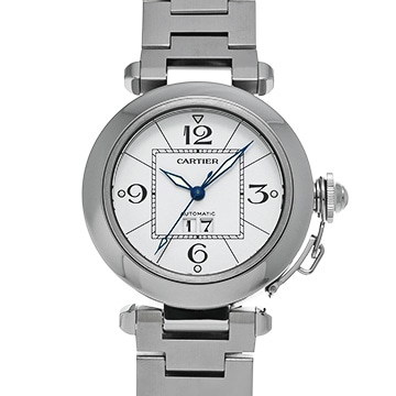 カルティエ パシャC ビッグデイト W31055M7 ホワイト ユニセックス 時計 【中古】【wristwatch】