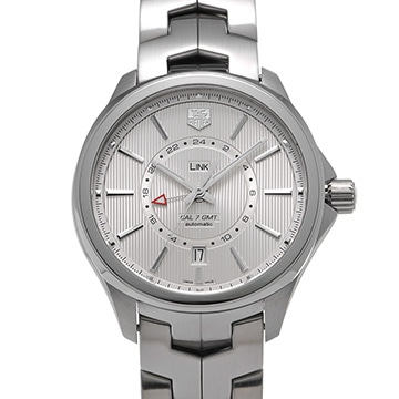 タグ ホイヤー リンク キャリバ―7 GMT WAT201B.BA0951 シルバー メンズ 時計 【中古】【wristwatch】