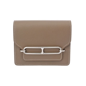 エルメス ロウリス スリムウォレット エトゥープ エバーカラー レディース 財布 【中古】【purse】