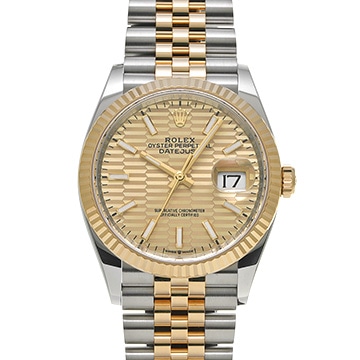 ロレックス デイトジャスト 36 126233 ゴールデン フルーテッドモチーフ メンズ 時計 【新品】【wristwatch】