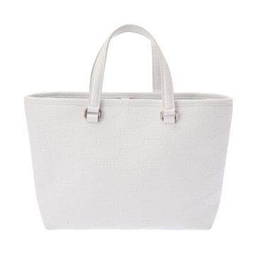 バレンシアガ スモールショッパー BBモノグラムシグネチャー ホワイト 702699 PVC レディース バッグ 【中古】【bag】
