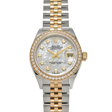 ロレックス レディ デイトジャスト 28 279383RBR ホワイトシェル/ダイヤモンド レディース 時計 【中古】【wristwatch】