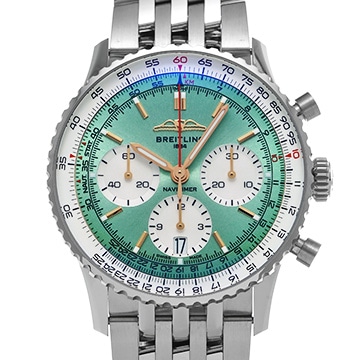 ブライトリング ナビタイマー B01 クロノグラフ 41 AB0139211L1A1 グリーン/ホワイト メンズ 時計 【中古】【wristwatch】