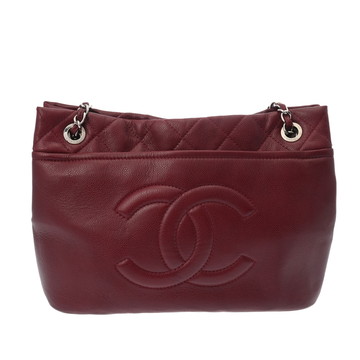 シャネル チェーントートバッグ レッド A48374 キャビアスキン レディース バッグ 【中古】【bag】