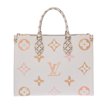 ルイ ヴィトン モノグラムジャイアント LV バイザプール オンザゴーMM ホワイト/マルチカラー M22975 レザー レディース バッグ 【中古】【bag】