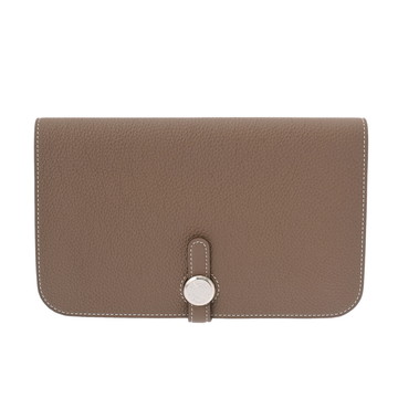 エルメス ドゴン GM エトゥープ トゴ ユニセックス 財布 【中古】【purse】