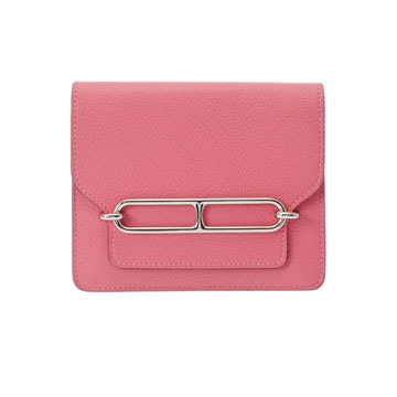 エルメス ロウリス スリムウォレット ヴェルソ ローズアザレ/クレ エバーカラー レディース 財布 【中古】【purse】