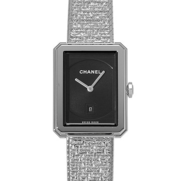 シャネル ボーイフレンド ツイード  H4878 ブラック レディース 時計 【中古】【wristwatch】