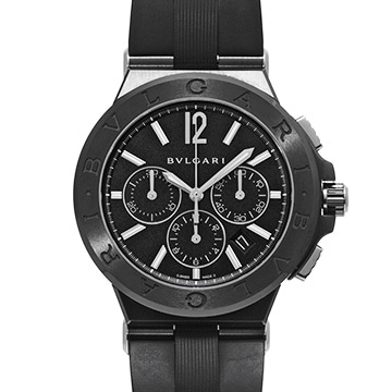 ブルガリ ディアゴノ ウルトラネロ クロノグラフ DG42BBSCVDCH ブラック メンズ 時計 【中古】【wristwatch】