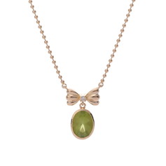 タサキ ペリドット リボンモチーフ ネックレス ゴールド K18イエローゴールド YG レディース ジュエリー 【中古】【jewelry】
