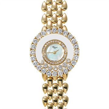 ショパール ハッピーダイヤモンド 20/6366 ホワイトシェル/ダイヤモンド レディース 時計 【中古】【wristwatch】