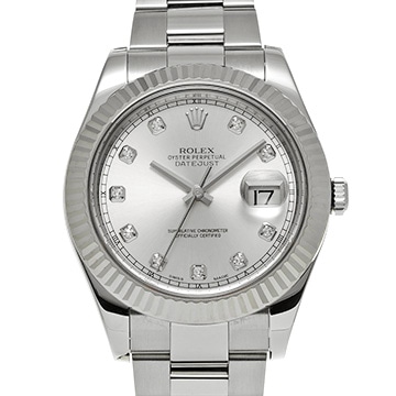 ロレックス デイトジャストII 116334G シルバー/ダイヤモンド メンズ 時計 【中古】【wristwatch】