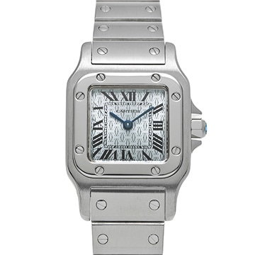 カルティエ サントス ガルベ SM W20064D6 ブルー レディース 時計 【中古】【wristwatch】