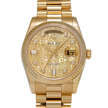 ロレックス デイデイト 36 118238A イエローシェルコンピューター/ダイヤモンド メンズ 時計 【中古】【wristwatch】