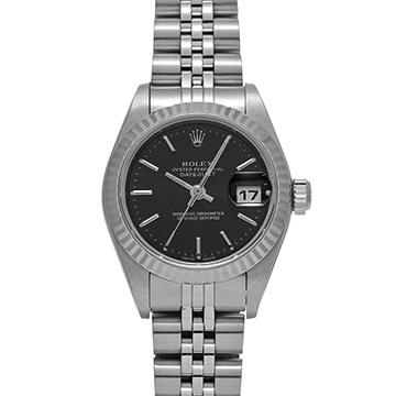 ロレックス デイトジャスト 79174 ブラック レディース 時計 【中古】【wristwatch】