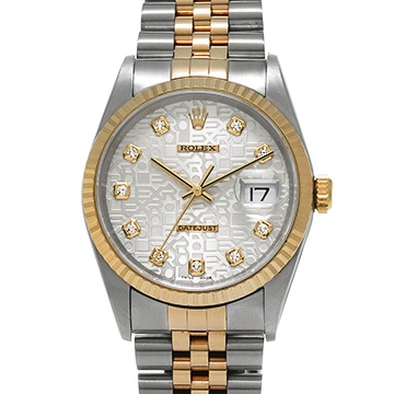 ロレックス デイトジャスト 16233G シルバーコンピュータ/ダイヤモンド メンズ 時計 【中古】【wristwatch】