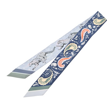 エルメス ツイリー GUEPARDE BANDANA ライトブルー/ブルー 064179S シルク100％ レディース 【新品】【other】