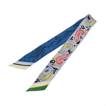 エルメス ツイリー GUEPARDE BANDANA ライトブルー/ブルー 064179S シルク100％ レディース 【新品】【other】