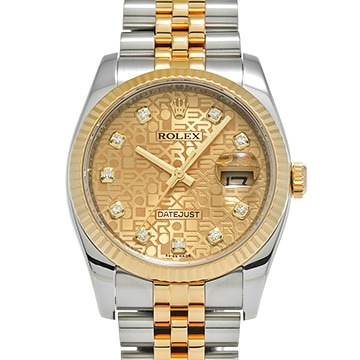 ロレックス デイトジャスト 116233G シャンパンコンピュータ/ダイヤモンド メンズ 時計 【中古】【wristwatch】