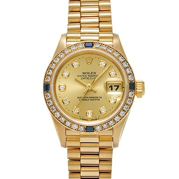 ロレックス デイトジャスト 69088G シャンパン/ダイヤモンド レディース 時計 【中古】【wristwatch】