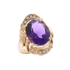 ノーブランド アメジストリング ゴールド K18イエローゴールド YG レディース ジュエリー 【中古】【jewelry】