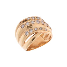 ノーブランド ダイヤリング ゴールド K18イエローゴールド YG レディース ジュエリー 【中古】【jewelry】