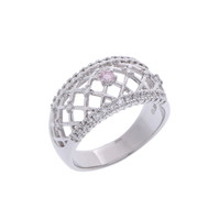 タサキ 1P ピンクダイヤ リング シルバー Pt900プラチナ メンズ ジュエリー 【中古】【jewelry】