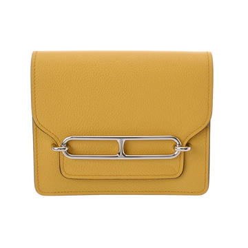 エルメス ロウリス スリムウォレット ジョーヌアンブル/ニューブルージーン シェーブル レディース 財布 【中古】【purse】