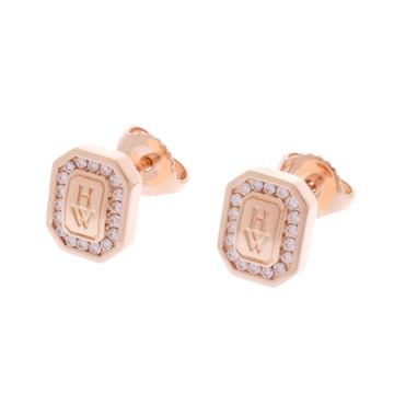 ハリー ウィンストン HWロゴ ピアス ゴールド K18ピンクゴールド PG レディース ジュエリー 【中古】【jewelry】