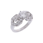 カルティエ ヴィンテージ ダイヤリング #50 シルバー N4190050 Pt950プラチナ レディース ジュエリー 【中古】【jewelry】