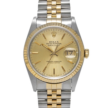 ロレックス デイトジャスト 16233 シャンパンタペストリー メンズ 時計 【中古】【wristwatch】