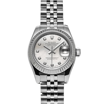 ロレックス デイトジャスト 179174NG ホワイトシェル/ダイヤモンド レディース 時計 【中古】【wristwatch】