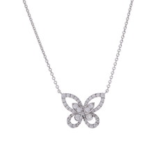 グラフ バタフライシルエット ネックレス ミニ シルバー K18ホワイトゴールド WG レディース ジュエリー 【中古】【jewelry】