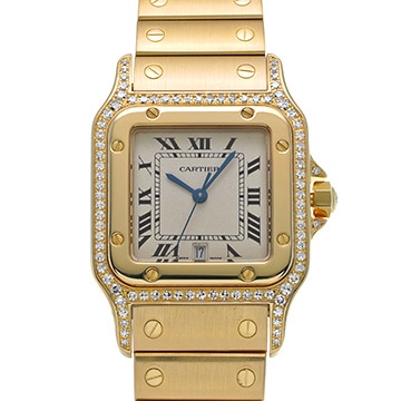 カルティエ サントス ガルベ LM WM3005C5 シルバー メンズ 時計 【中古】【wristwatch】