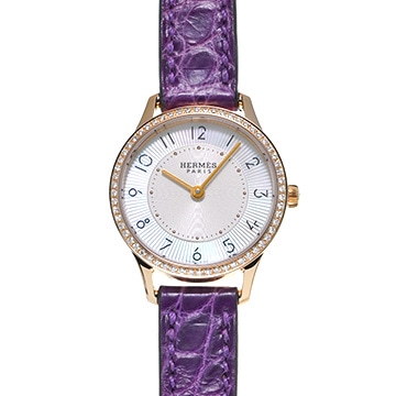 エルメス スリム ドゥ エルメス ベゼルダイヤ CA2.171 ホワイトシェル レディース 時計 【中古】【wristwatch】