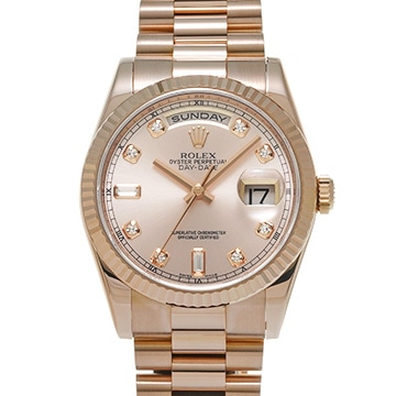 ロレックス デイデイト 118235F ピンク/ダイヤモンド メンズ 時計 【中古】【wristwatch】