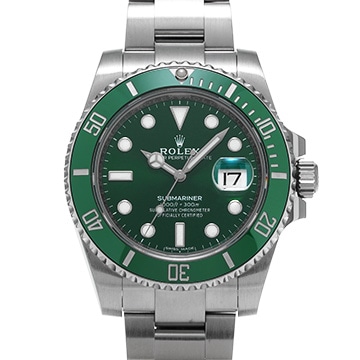 ロレックス サブマリーナ デイト 116610LV グリーン メンズ 時計 【中古】【wristwatch】