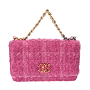 シャネル CHANEL19 チェーンウォレット ピンク AP0985 ツイード レディース バッグ 【中古】【bag】