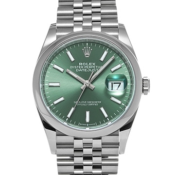 ロレックス デイトジャスト 36 126200 ミントグリーン メンズ 時計 【中古】【wristwatch】