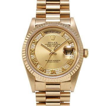 ロレックス デイデイト 18238MR シャンパン/ミリヤードダイヤモンド メンズ 時計 【中古】【wristwatch】