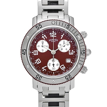 エルメス クリッパー ダイバー クロノグラフ CL2.918.530/3830 バーガンディ メンズ 時計 【中古】【wristwatch】