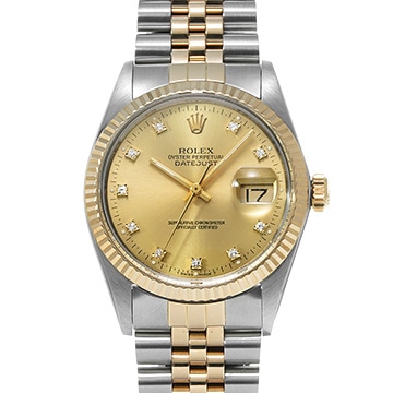 ロレックス デイトジャスト 36 16013G シャンパン/ダイヤモンド メンズ 時計 【中古】【wristwatch】