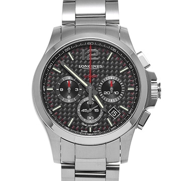 ロンジン コンクエスト V.H.P クロノグラフ L3.717.4.66.6 ブラック メンズ 時計 【中古】【wristwatch】
